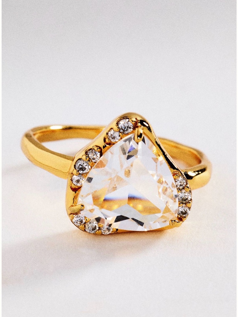 NWT Anthropologie organic bezel Crystal ring size 7